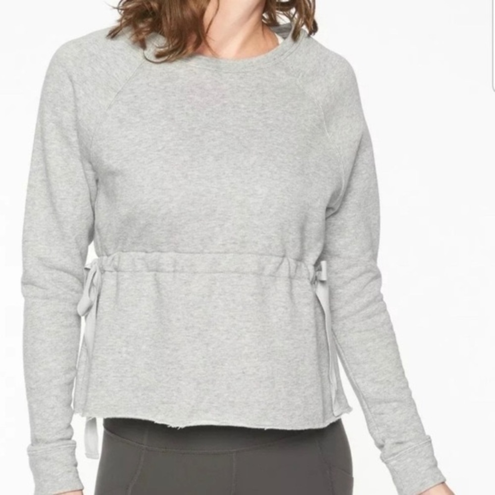 Athleta Studio Cinch Sweatshirt in Gray Size XXS
